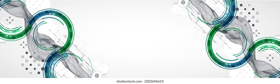 Wireframe concept. Abstract technology  futuristic vector background. Hand drawn art.