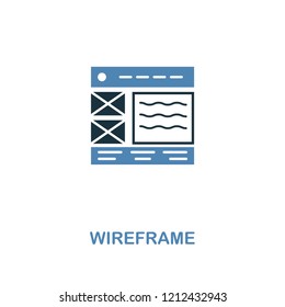 Wireframe creative icon in two colors. Premium style design from web development icons collection. Wireframe icon for web design, mobile apps and printing usage.