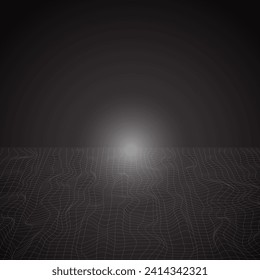 Fondo abstracto oscuro del marco de cables. Diseño de afiches en blanco de wireframe