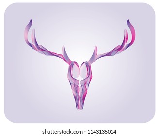 Wireframe of a deer skull, abstract vector illustration.