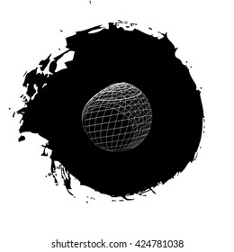 Wire-frame Design Element. Sphere stock vector illustration