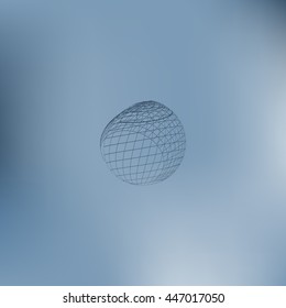 Wire-frame Design Element. Sphere stock vector illustration