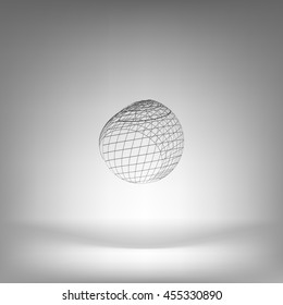 Wire-frame Design Element. Sphere stock vector illustration