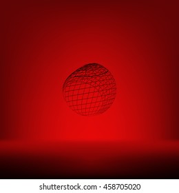 Wire-frame Design Element. Sphere stock vector illustration
