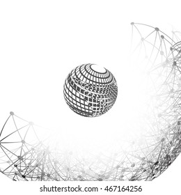 Wire-frame Design Element. Sphere stock vector illustration
