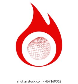 Wire-frame Design Element. Sphere stock vector illustration