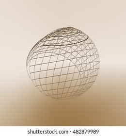 Wire-frame Design Element. Sphere stock vector illustration