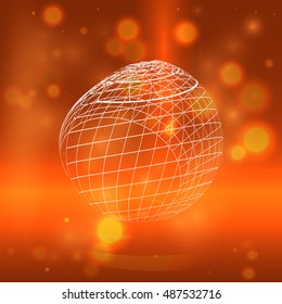 Wire-frame Design Element. Sphere stock vector illustration
