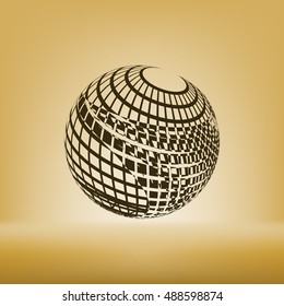 Wire-frame Design Element. Sphere stock vector illustration