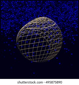 Wire-frame Design Element. Sphere stock vector illustration