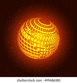 Wire-frame Design Element. Sphere stock vector illustration