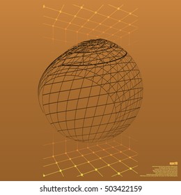 Wire-frame Design Element. Sphere stock vector illustration