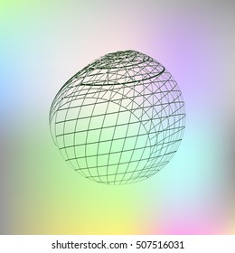 Wire-frame Design Element. Sphere stock vector illustration