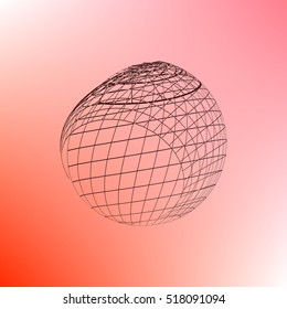 Wire-frame Design Element. Sphere stock vector illustration