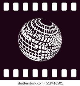 Wire-frame Design Element. Sphere stock vector illustration