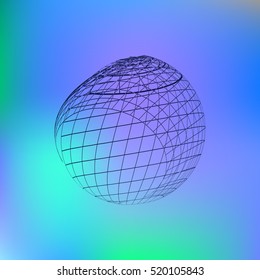 Wire-frame Design Element. Sphere stock vector illustration