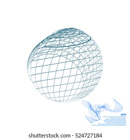 Wire-frame Design Element. Sphere stock vector illustration