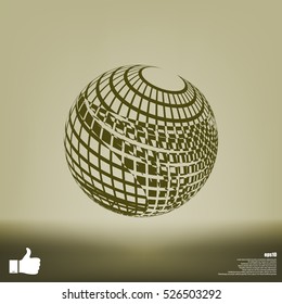 Wire-frame Design Element. Sphere stock vector illustration