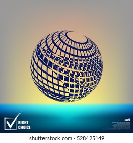 Wire-frame Design Element. Sphere stock vector illustration
