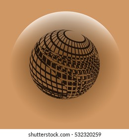 Wire-frame Design Element. Sphere stock vector illustration