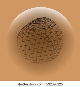 Wire-frame Design Element. Sphere stock vector illustration