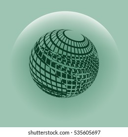 Wire-frame Design Element. Sphere stock vector illustration