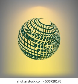 Wire-frame Design Element. Sphere stock vector illustration