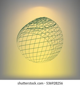 Wire-frame Design Element. Sphere stock vector illustration