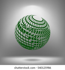 Wire-frame Design Element. Sphere stock vector illustration