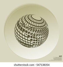 Wire-frame Design Element. Sphere stock vector illustration