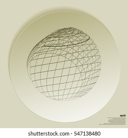 Wire-frame Design Element. Sphere stock vector illustration