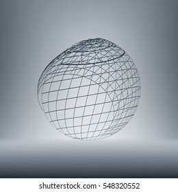 Wire-frame Design Element. Sphere stock vector illustration