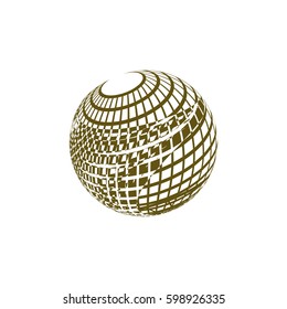 Wire-frame Design Element. Sphere stock vector illustration
