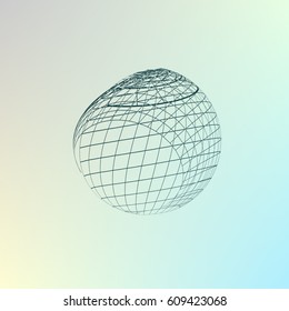 Wire-frame Design Element. Sphere stock vector illustration
