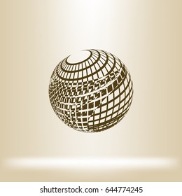 Wire-frame Design Element. Sphere stock vector illustration