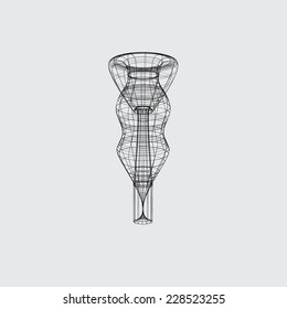 A Wireframe design isolated on a grey background