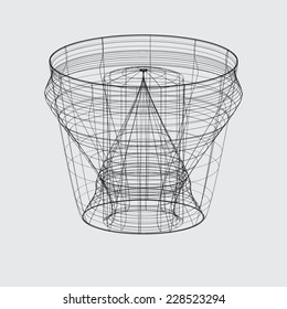 A Wireframe design isolated on a grey background