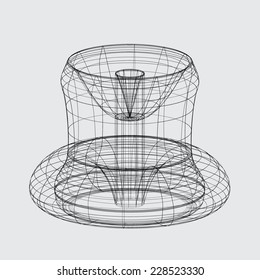 A Wireframe design isolated on a grey background