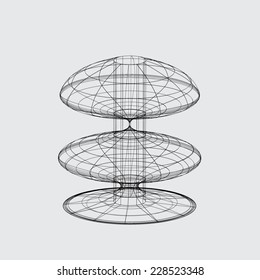 A Wireframe design isolated on a grey background