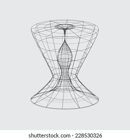 A Wireframe design isolated on a grey background