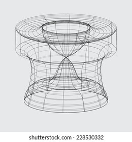 A Wireframe design isolated on a grey background