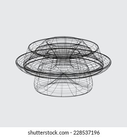 A Wireframe design isolated on a grey background