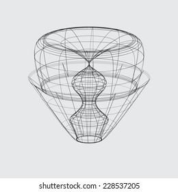 A Wireframe design isolated on a grey background