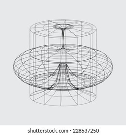 A Wireframe design isolated on a grey background