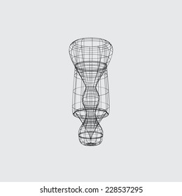 A Wireframe design isolated on a grey background