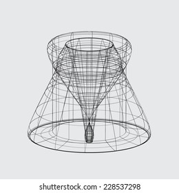 A Wireframe design isolated on a grey background