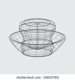 A Wireframe design isolated on a grey background