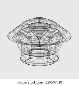 A Wireframe design isolated on a grey background