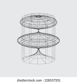 A Wireframe design isolated on a grey background