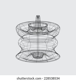 A Wireframe design isolated on a grey background